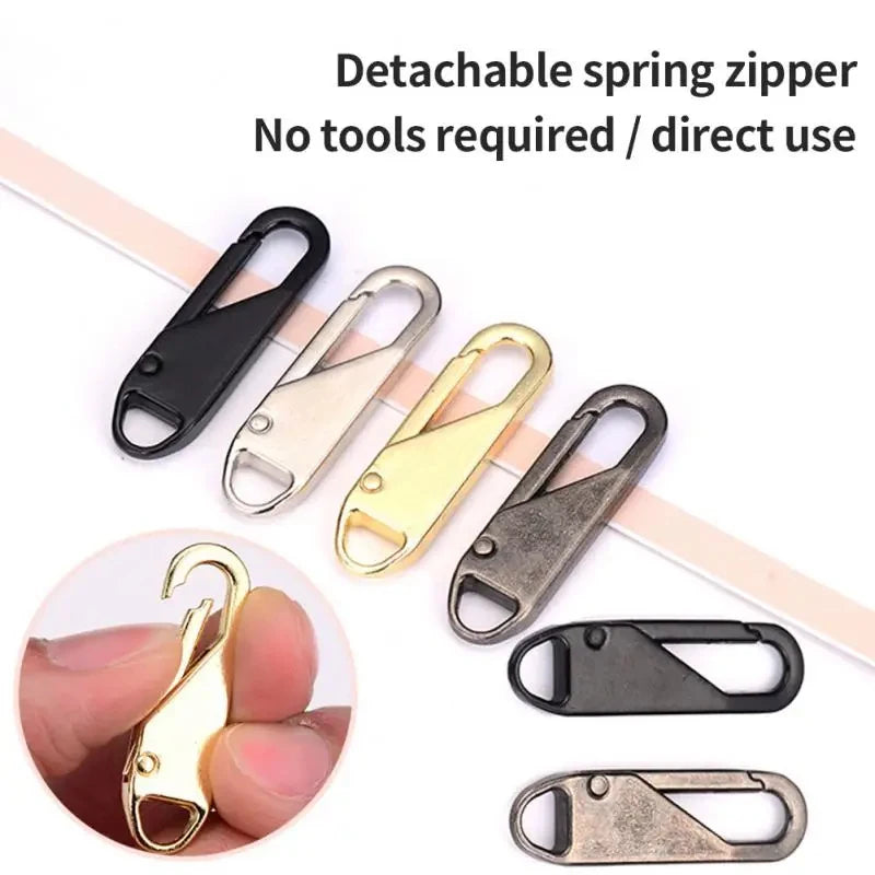5/10/15/20pcs Universal Replacement Zipper Slider Metal Alloy Removal Zipper Puller Luggage Bag Zip Head DIY Craft Sewing Tool Oasis Select