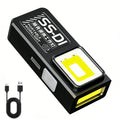 COB LED Pocket Flashlight 8 Modes Magnetic Clip Type-C USB