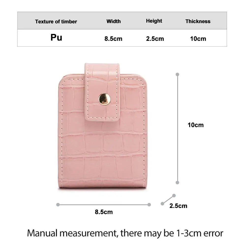 PU Leather Lipstick Bag with Mirror – Travel Makeup Organizer
