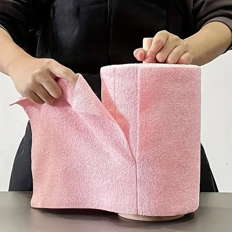4M Reusable Kitchen Dish Cloth Roll Washable Cleaning Wipes Paper Towel Alternative Absorbent Rag for Living Room Bedroom Oasis Select