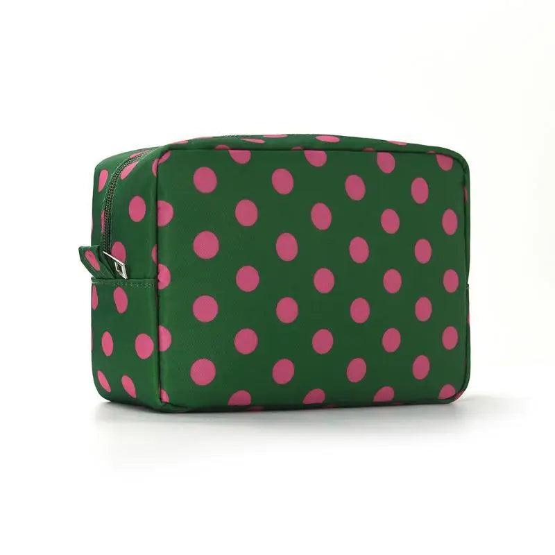 Polka Dot Waterproof Makeup Bag | Travel Toiletry Organizer