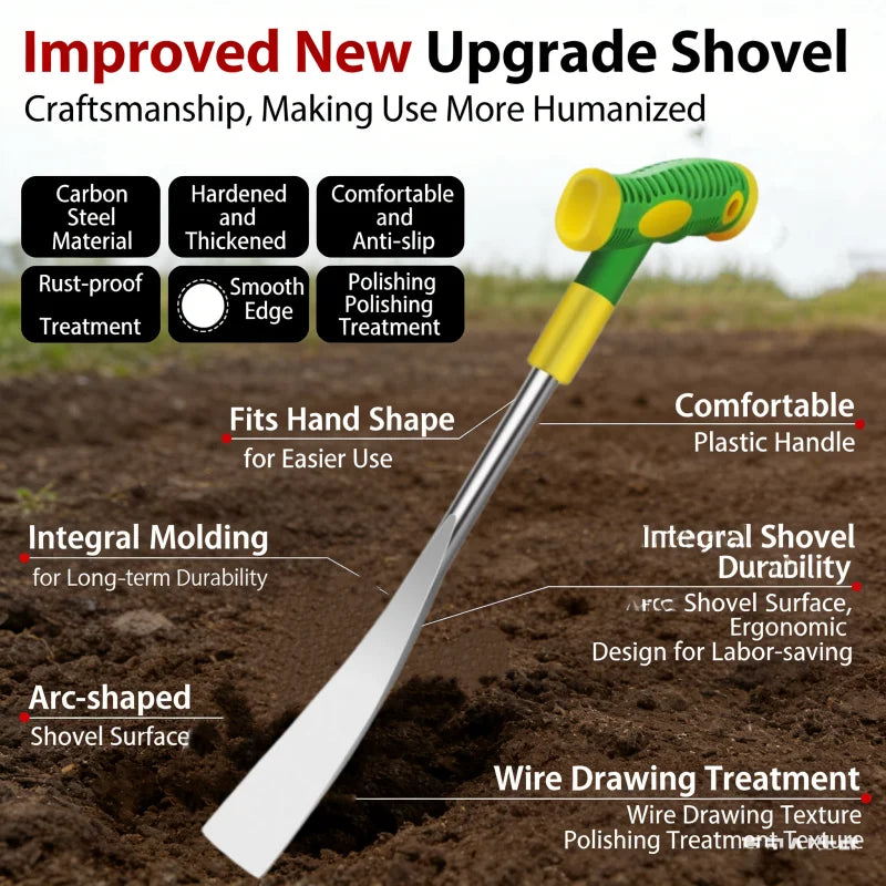 New Garlic Digging Shovel T Shaped Spade Agricultural Flower Gardening Weeding Dig Wild Herbs Hand Tool Pot Transplanting Oasis Select