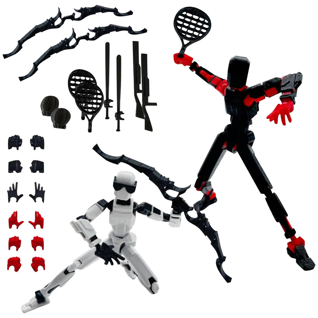 13-Joint Robot Action Figure with 6 Weapons | Desk Collectible Robot Action Figure Oasis Select 2PCS 2 One Size