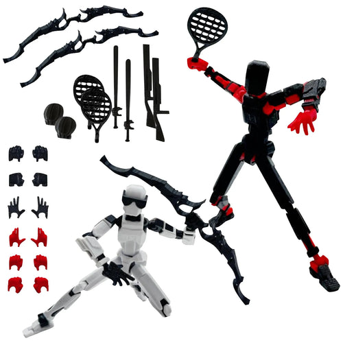 13-Joint Robot Action Figure with 6 Weapons | Desk Collectible Robot Action Figure Oasis Select 2PCS 2 One Size