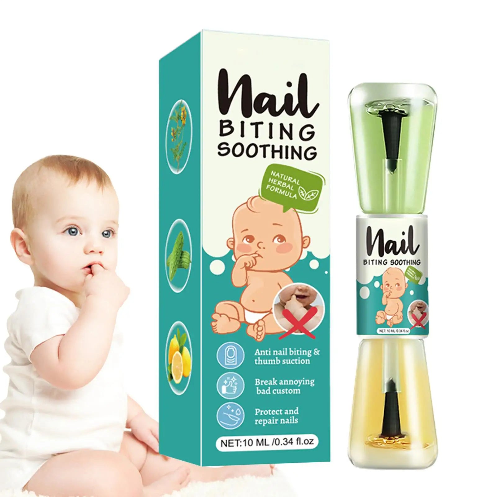 10ml Stop Nail Biting No Nail Bite Natural Strengthener Guard Stopper Hydrating Bitter Liquid for Finger Health Habit Baby Hand Oasis Select