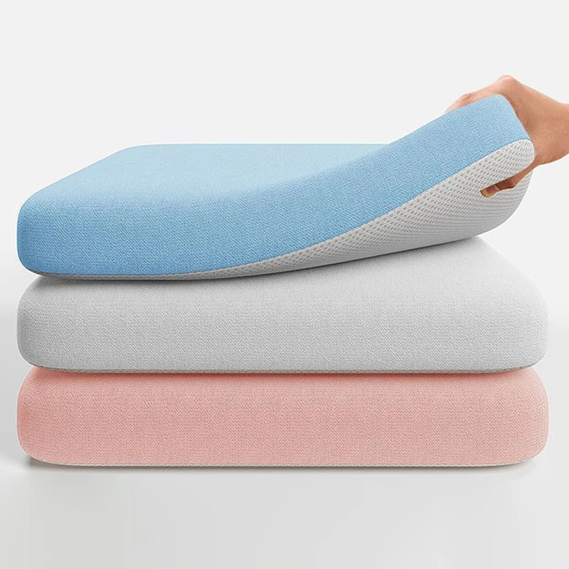 Memory Foam Ice Silk Elastic Fabric Seat Cushion Soft Long Sitting Lumbar Support Pain Relief Office Chair Pad Car Seat Pad Oasis Select