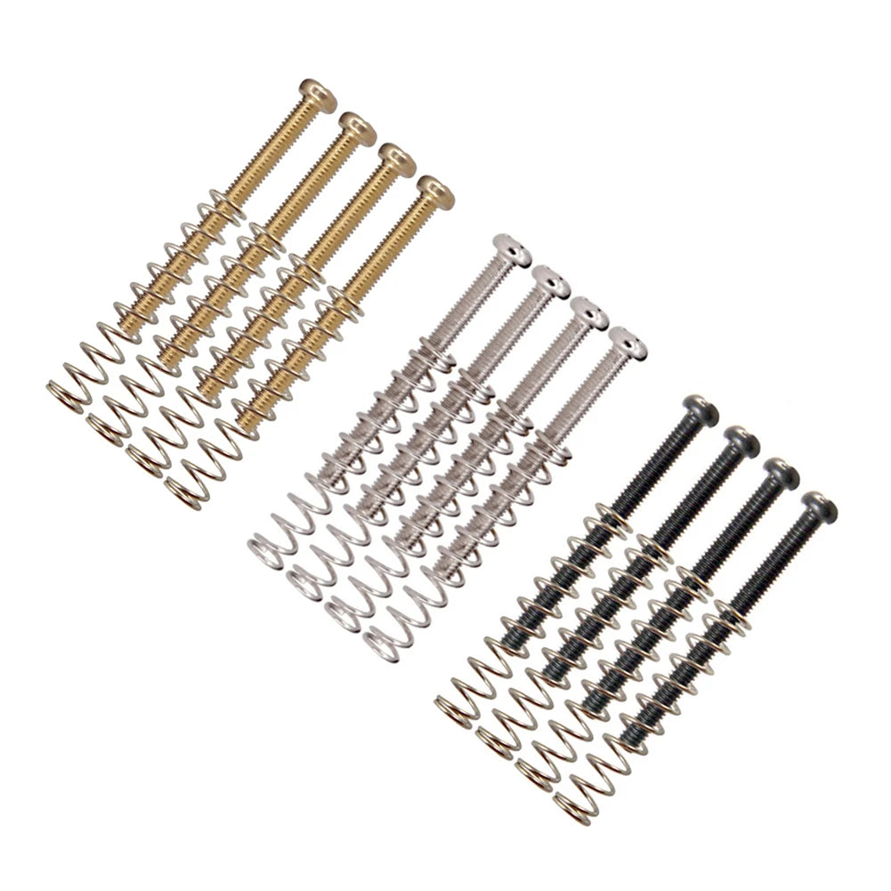 4Pcs Guitar Humbucker Pickup Screws And Springs M3*30MM In Chrome Black Or Gold For Electric Guitar Accessories Oasis Select
