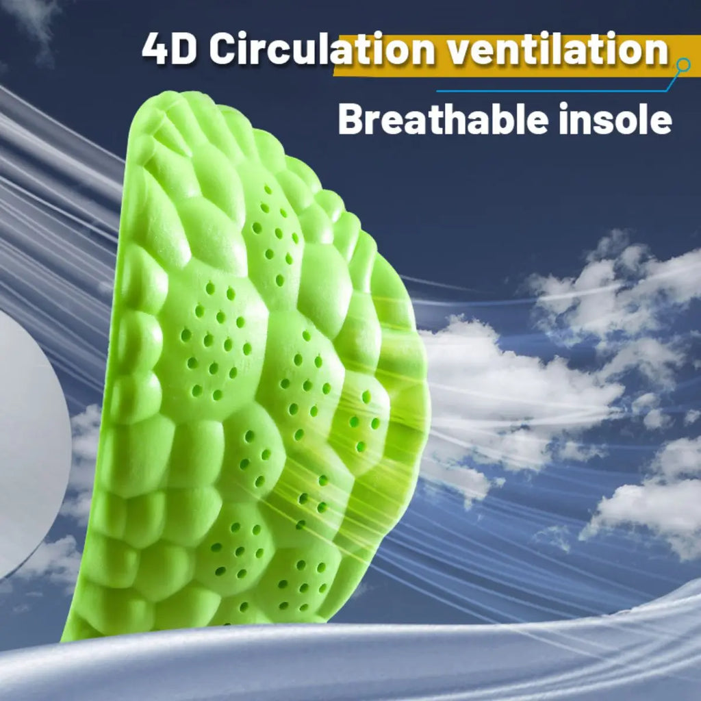 1Pair Sport Insoles PU High Stretch Shock Resistant Antibacterial Anti-odorant Breathable Insoles Comfortable for Shoes Cushion Oasis Select