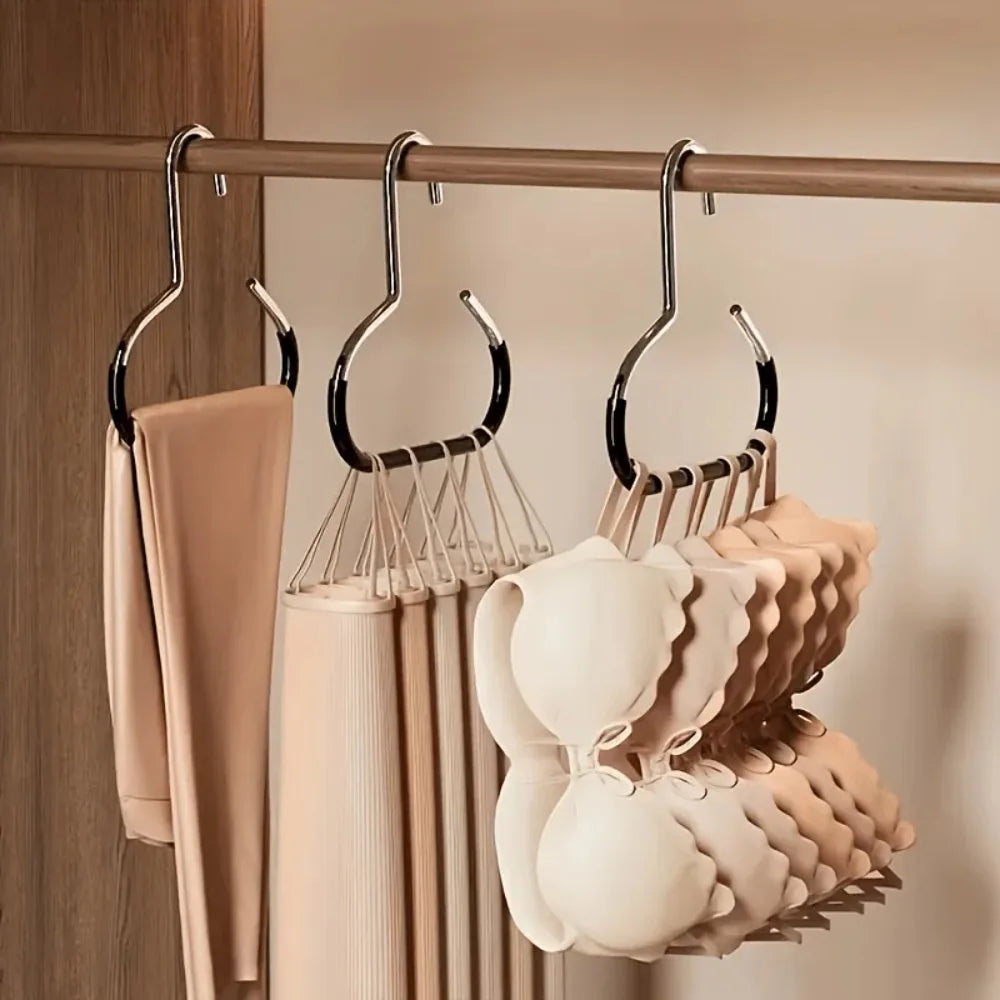 3/5pcs Stainless Steel Hat Hanger Hooks,Non-Slip Round Ring Closet Organizer for Hats Scarves,Space-Saving Wardrobe Storage Hook Oasis Select