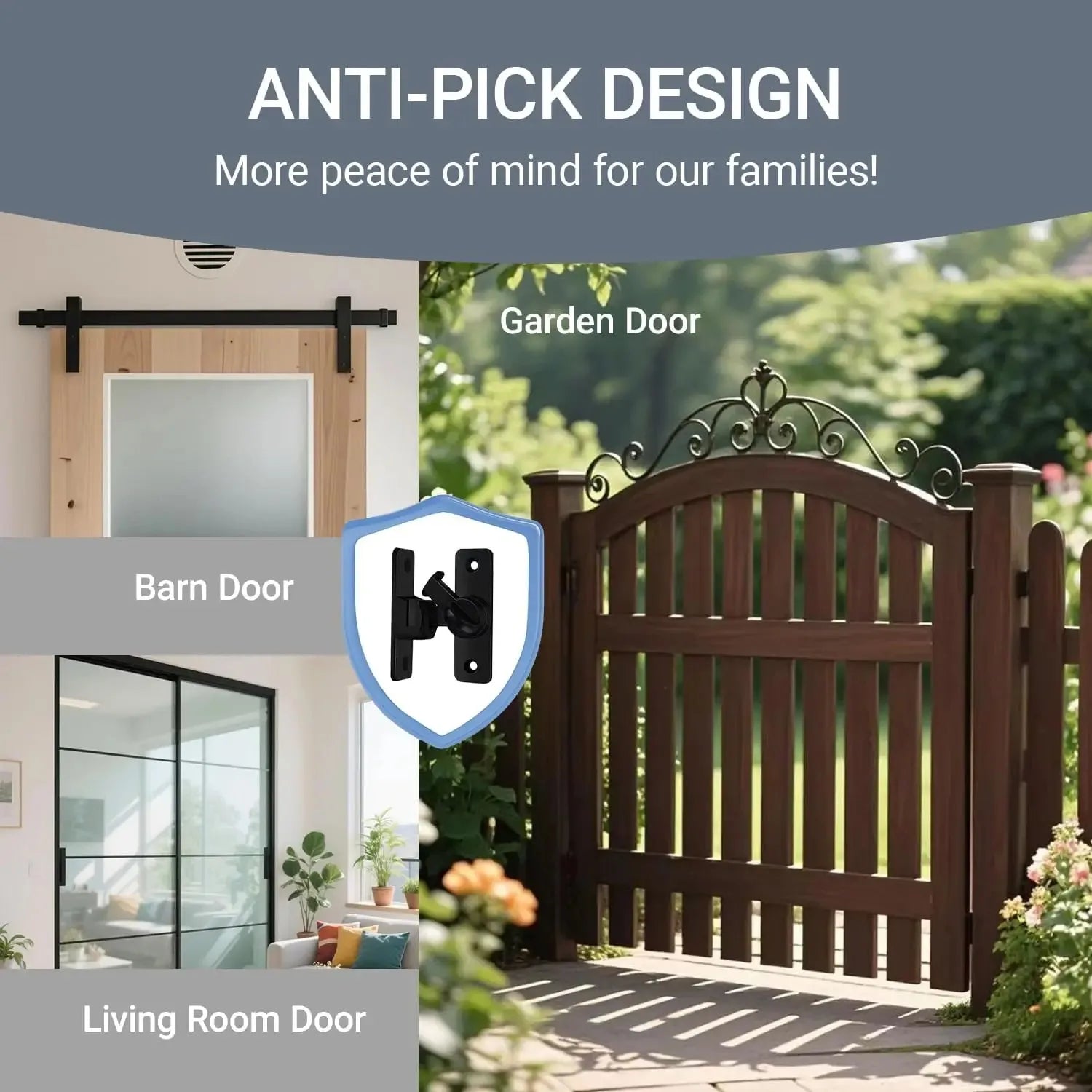 Barn Door Flip Lock 90/180° – Sliding Door Latch | Matte Black Sliding Door Latch Oasis Select