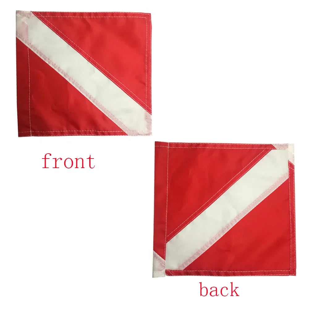 9.6" x 9" Scuba Diving Flag Spearfishing Nylon Float Inflatable Buoy Dive Flag Snorkeling Boat Signal Floater Flag Oasis Select