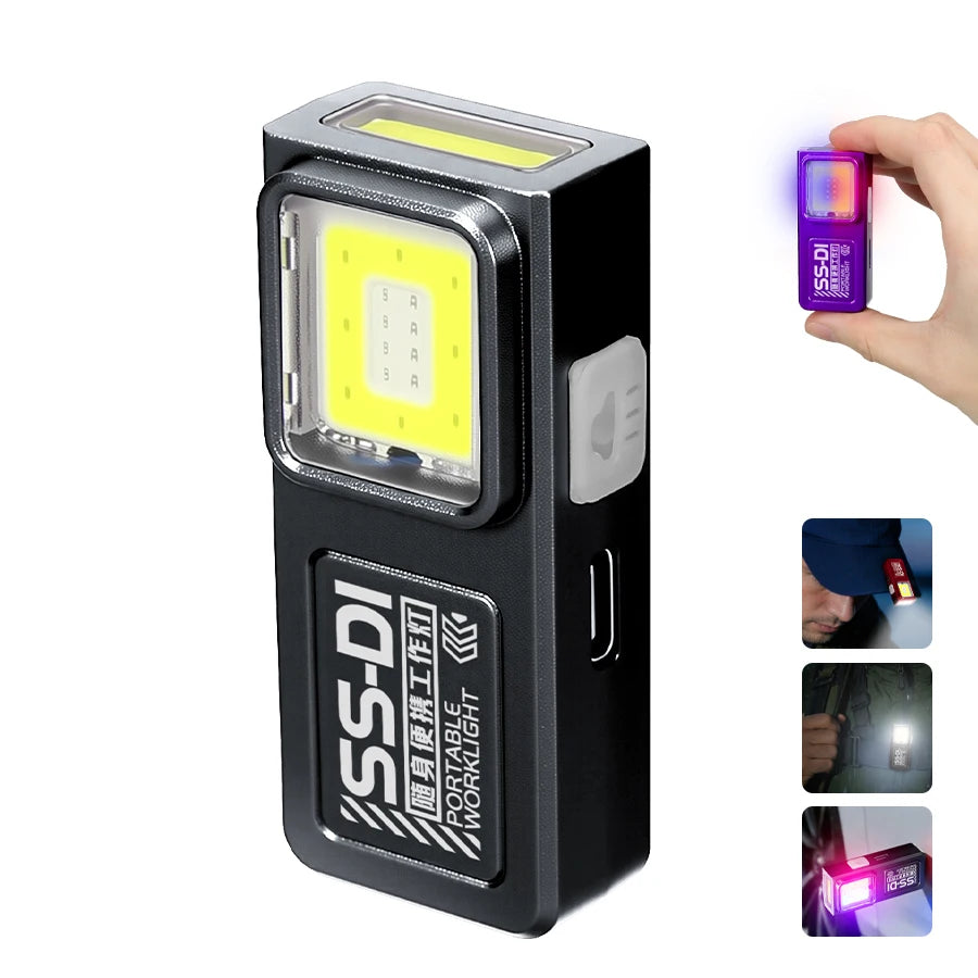 Mini USB-C Rechargeable LED Flashlight | COB, Magnetic, IPX4
