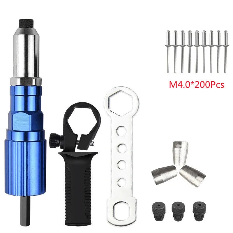 Electric Rivet Gun 2.4mm-4.8mm rivet nut gun drill adapter Cordless riveting tool Insert Nut Pull Rivet Tool Oasis Select Set B