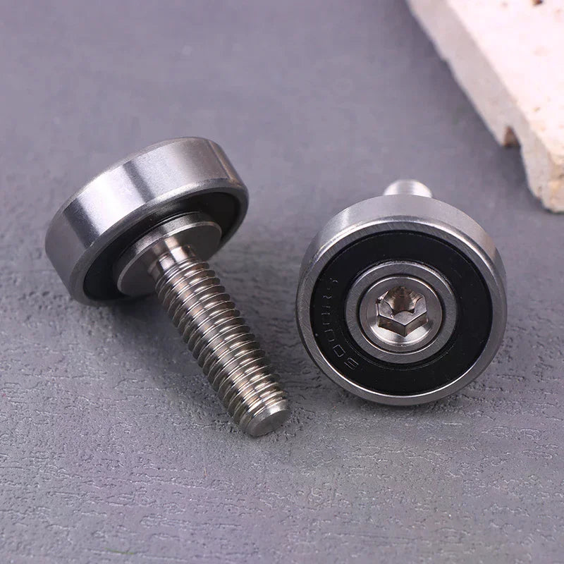 1/2Pcs Stainelss Steel M8 Thread Screw Roller Bearings, JS600026-8C2L25M8 OD 26mm for Door and Window Oasis Select