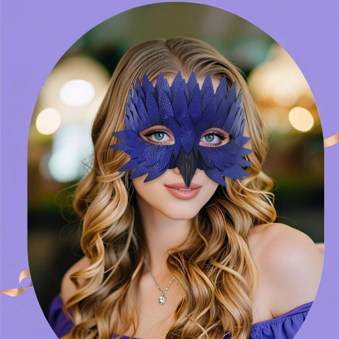 Elegant Feather Half Face Mask | Halloween & Masquerade