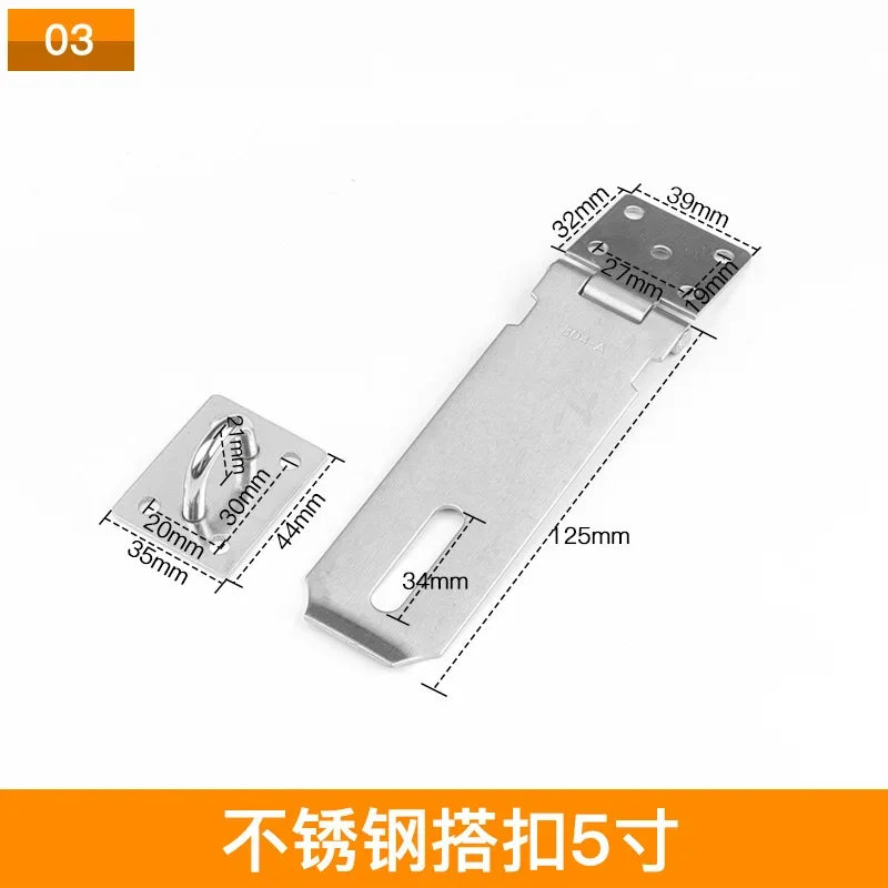Thickened Stainless Steel Latch, Door Latch, Anti-theft Door Latch, Wooden Door Padlock, Safety Latch Oasis Select 5 inches 125mm long