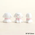 Cute Flocked Resin Puppy Figurine | Mini Dog Desk & Car Ornament