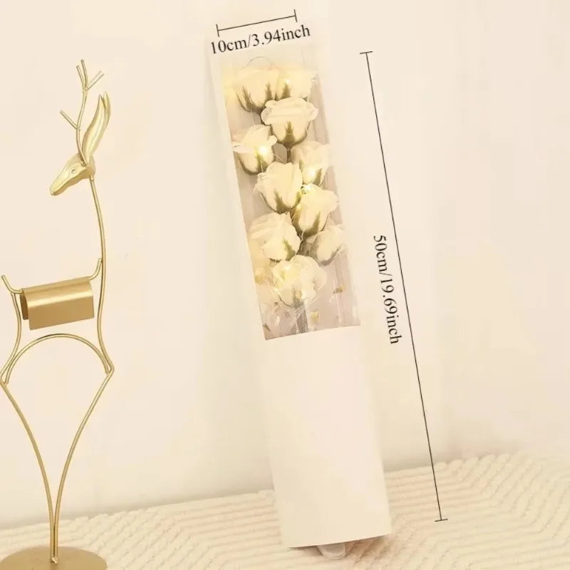 PVC Soap Rose Bouquet Mothers Day Romantic Anniversary New Year Festive Artificial Floral Gift Arrangement for Mom Oasis Select