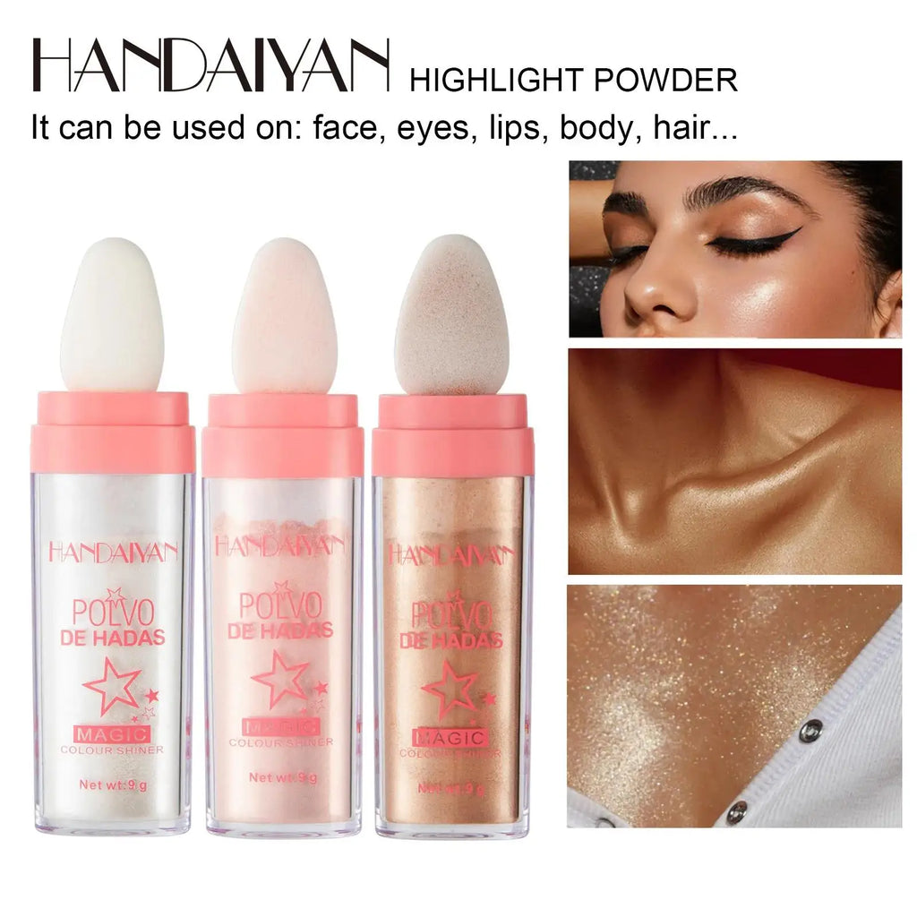 Handaiyan 3-Color Fairy Shimmer Highlighter Stick | Glow & Contour