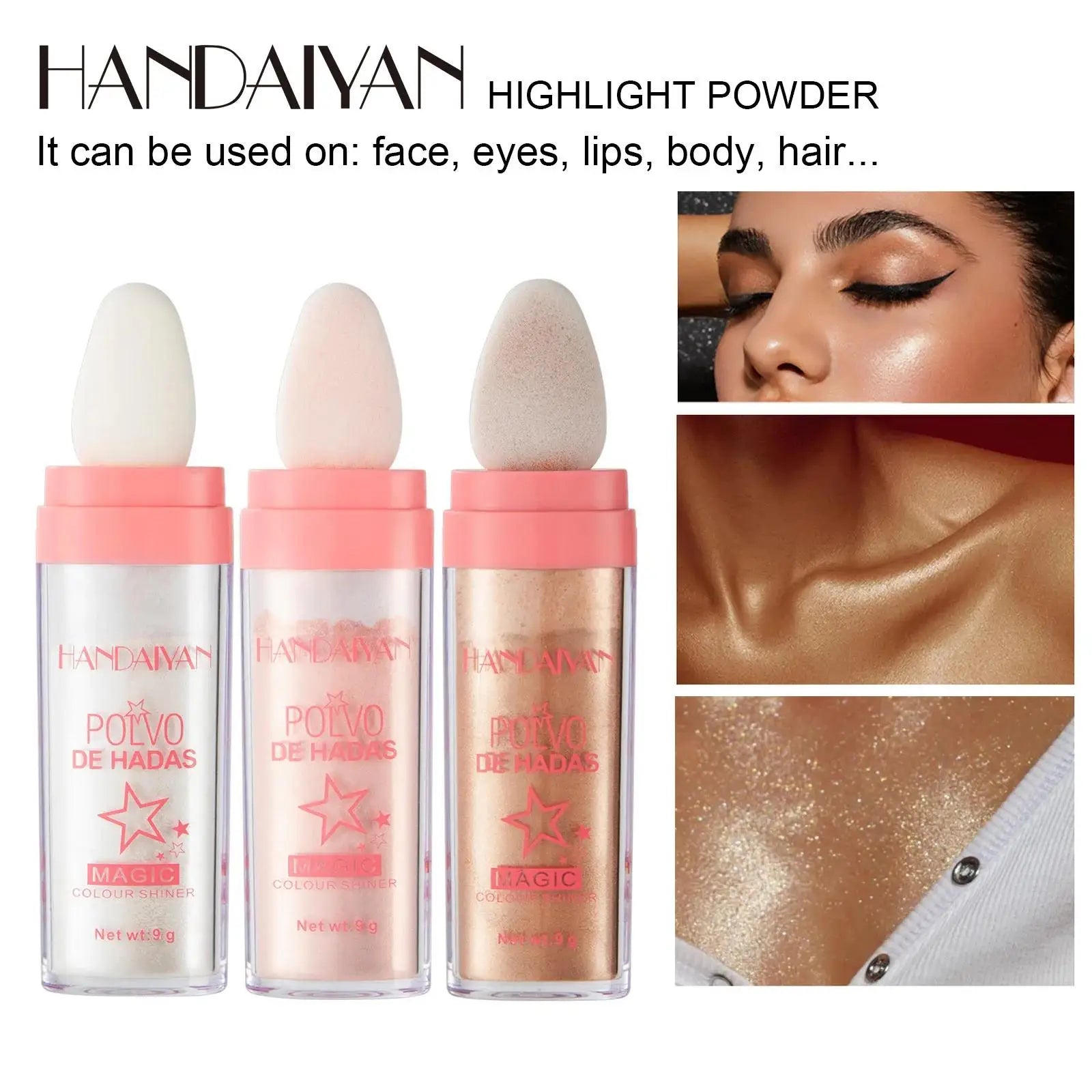 Handaiyan 3-Color Fairy Shimmer Highlighter Stick | Glow & Contour