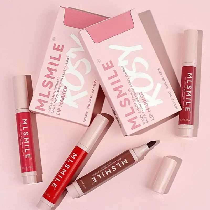 4pc Long-Lasting Waterproof Lip Stain Pen Set | Lip Liner Lip Liner Set Oasis Select