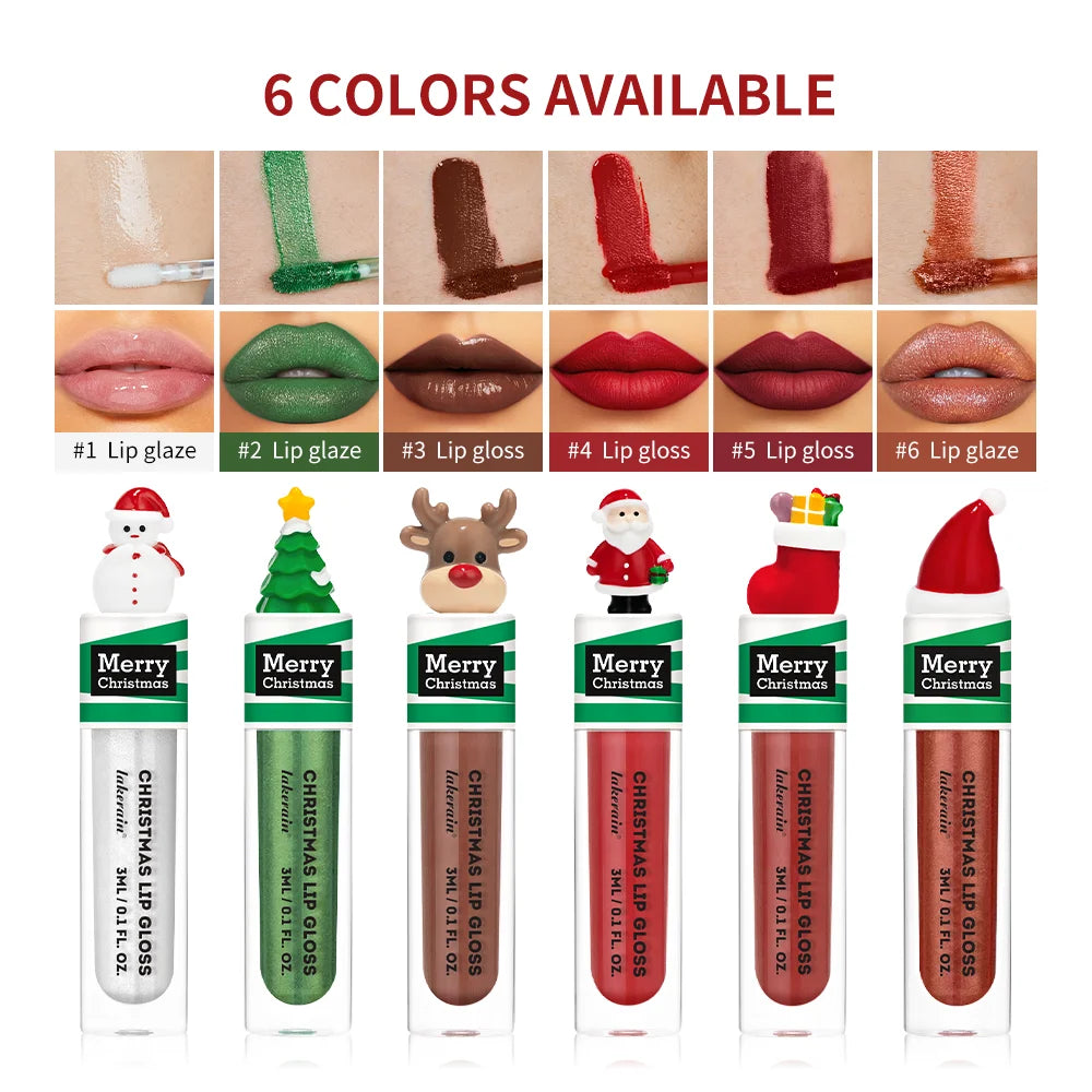 Christmas Colorful Lip Gloss Jelly Tint for Lips Lip Glow Oil Long Lasting Lip Inks Lipgloss Women's Gloss Ink Clear Makeup Gift Oasis Select