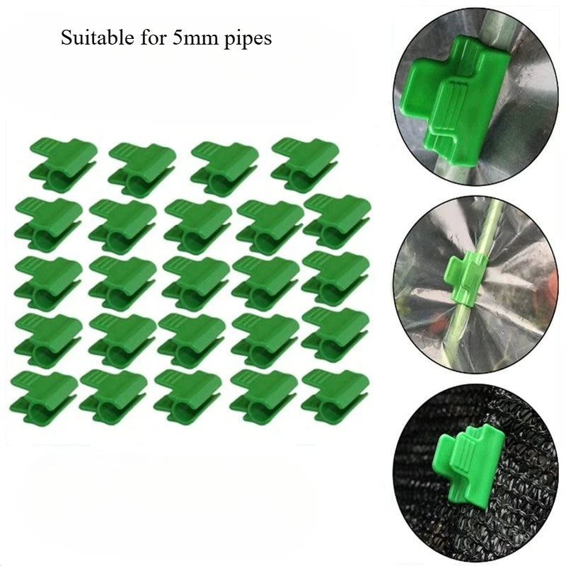 60pcs Green Plastic Greenhouse Film Clips - Heavy-Duty Windproof Garden Clips for Securing Mulch, Tarp & Plant Covers Oasis Select 60pcs 5mm