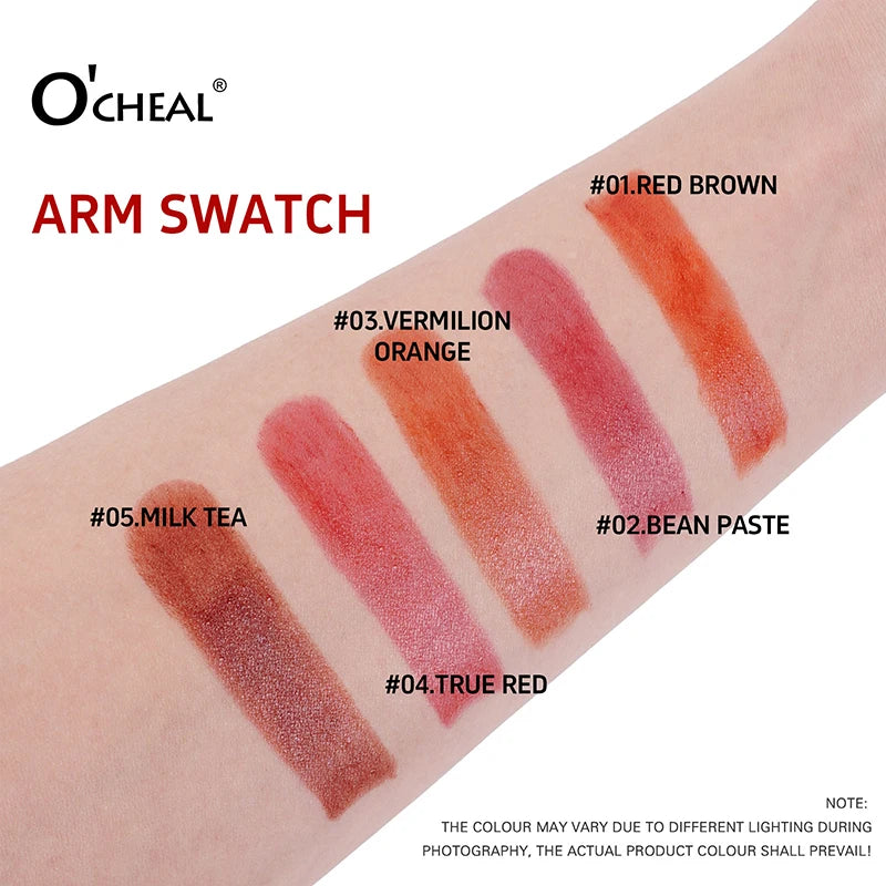 O'CHEAL Soft Mist Non-Stain Lipstick Matte Smooth Softly Fits The Lips Brightly Colored Waterproof Long-lasting Lip Makeup Oasis Select