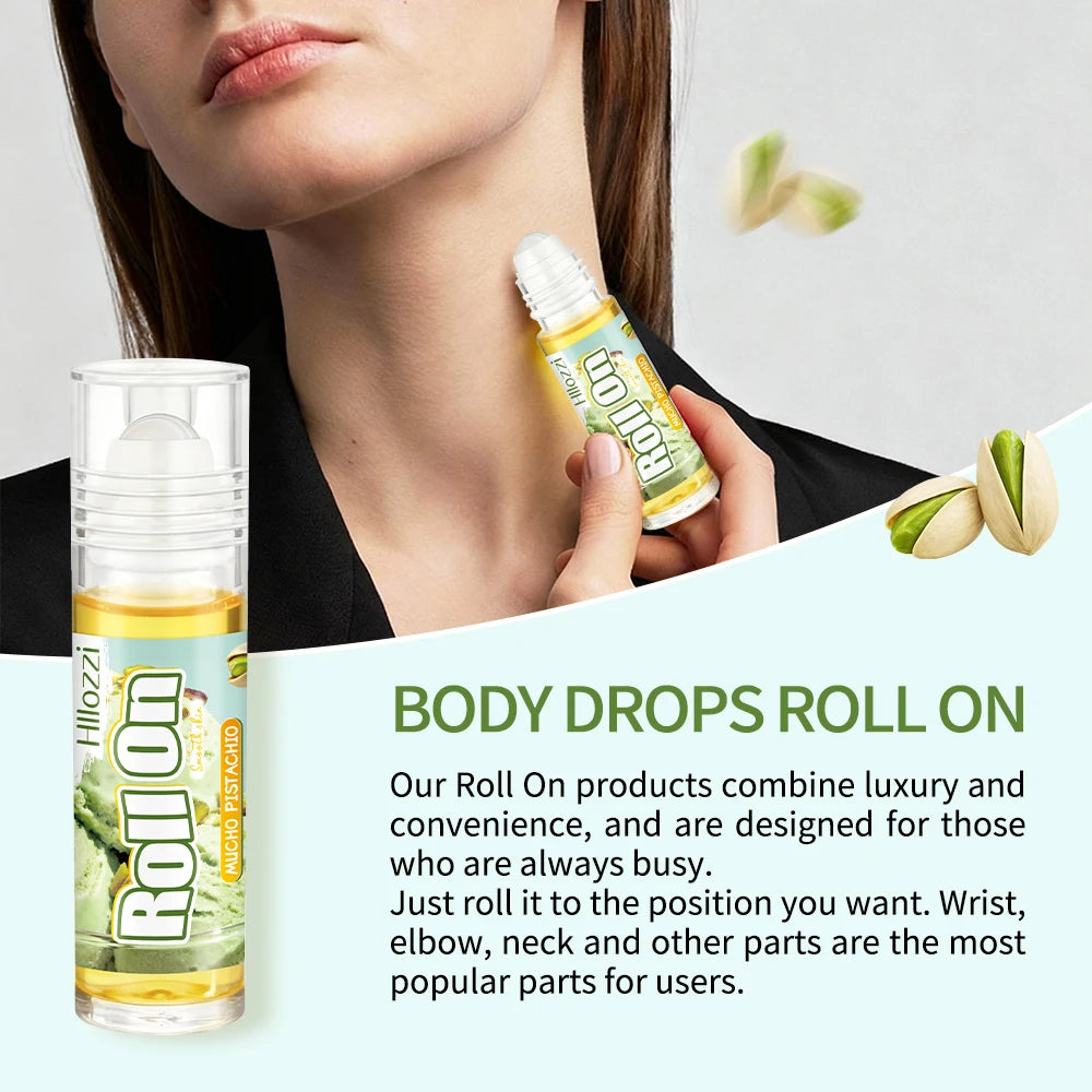 Pistachio body oil and glaze set includes a Roller oil for moisturizing and hydrating dry skin. Oasis Select