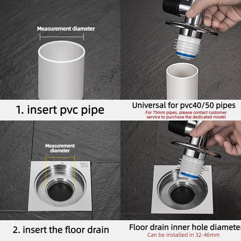 Drainage Pipe Check Valve Three-way Floor Drain Joint Washing Machine Drain Diversion Specific Odor Device Anti Backflow Oasis Select