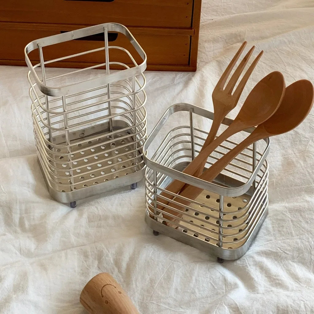 Stainless Steel Utensil Holder & Cutlery Organizer Rack