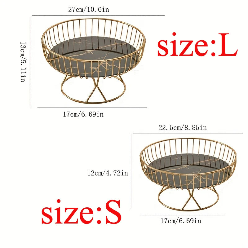 Light Luxury Fruit Plate, Creative Living Room Home Fruit Basket Afternoon Tea Candy Dessert Stand Snack Tray,Party Supplies Oasis Select
