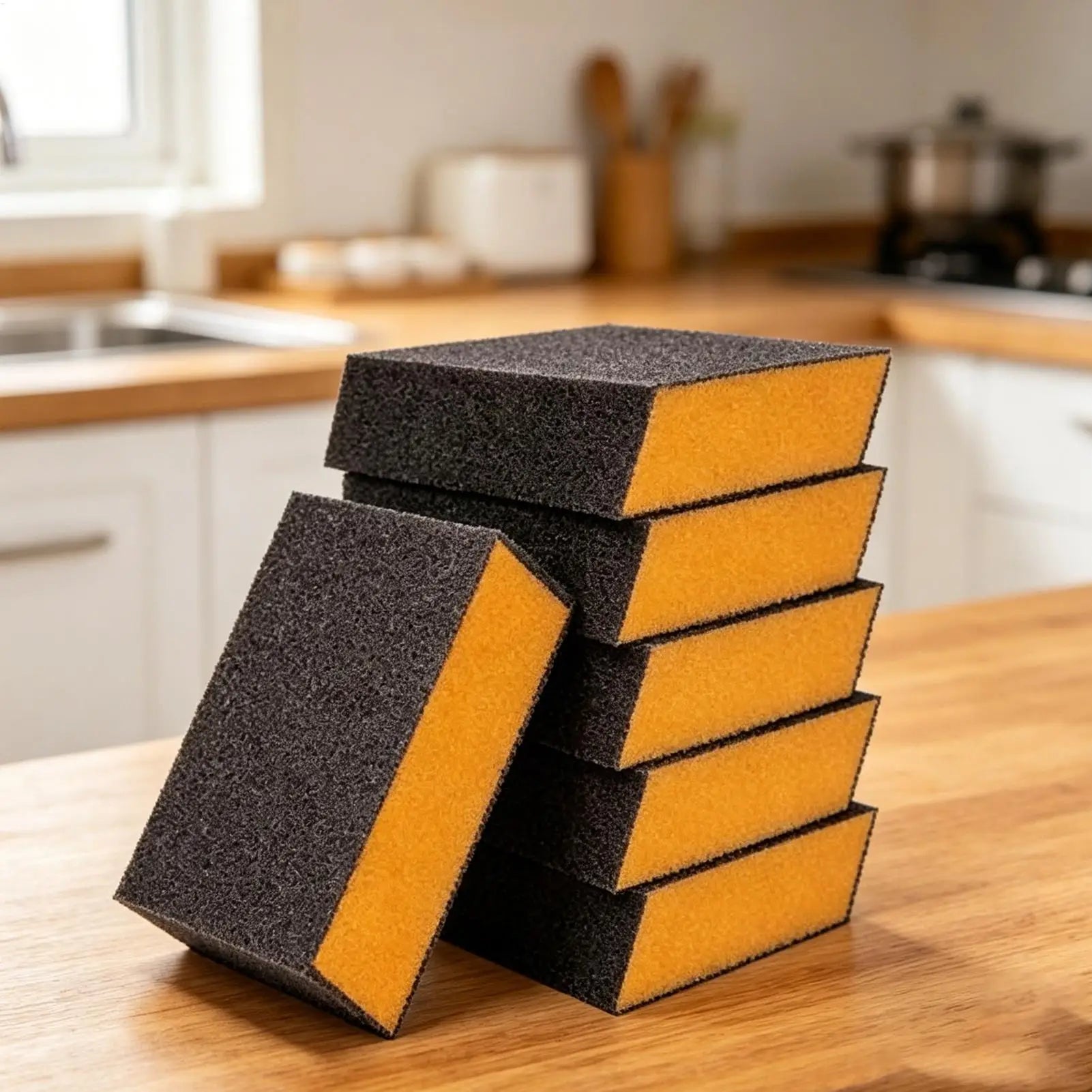 Nano Cleaning Sponge Carborundum Sponges Rust Removal 3 Pieces Heavy Duty Non-Scratch for Restaurant Catering Event Food Oasis Select