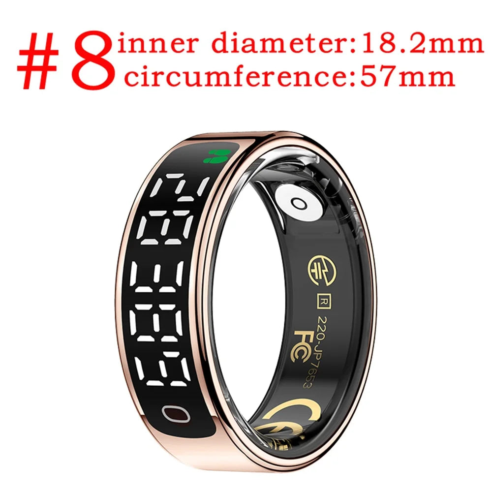 2026 Smart Ring With Display Screen Touch Screen Heart Rate Sleep Gesture Control Remote Photo Capture Sports Blue Tooth Ring Oasis Select RG 8