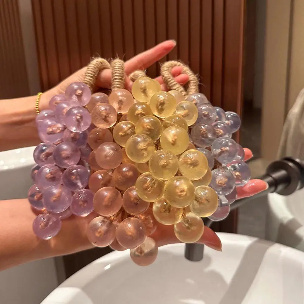 Grape Soap on a Rope with Box Christmas Gift, Handmade Grape Cluster Shape Soap Bar, Aromatic Bath Hand Wash Gift Home Decor Oasis Select