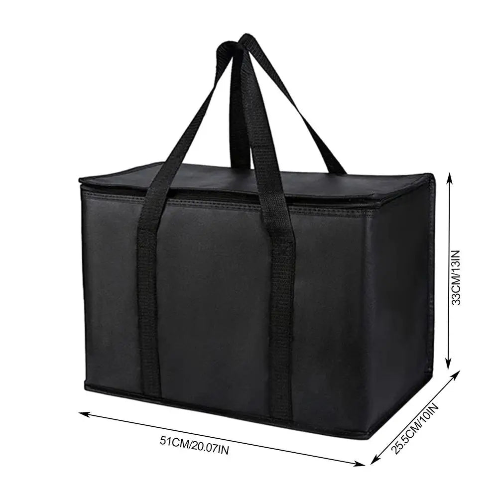 Insulated Lunch Bag Heavy Duty Large Capacity 65L-70L Thermal Insulation Bag Non-Woven Foldable Cooler Bag For Groceries Food Oasis Select black