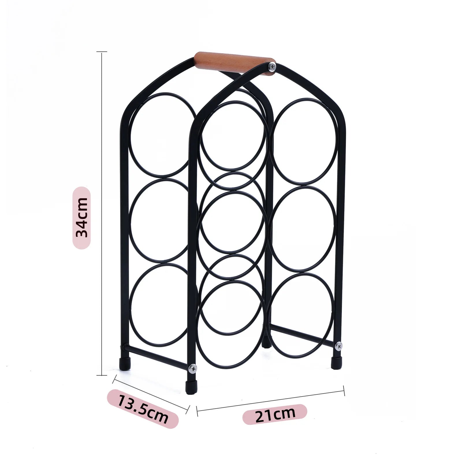 red wine rack European wooden handle portable wine bottle rack desktop wine cabinet ornament red wine display rack Oasis Select Door type black