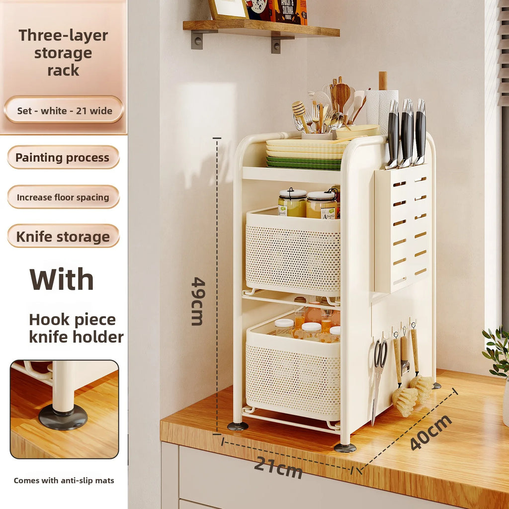 Kitchen Seasoning Rack Narrow Slot Tank Storage Side Magnetic Hanger