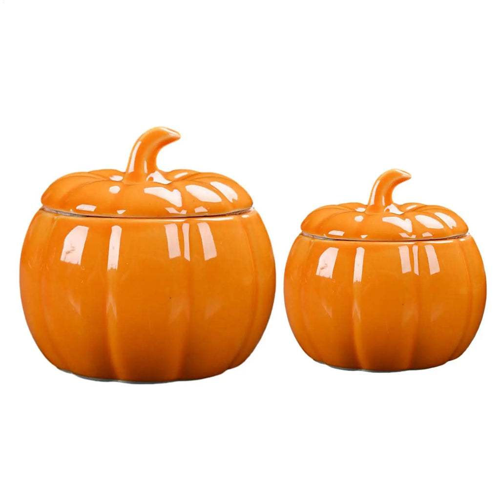 Pumpkin Jar Cookie Jar Pumpkin Ceramic Figurine Thanksgiving Fall Home Decor Harvest Food Canisters for Party Bedroom Living Oasis Select