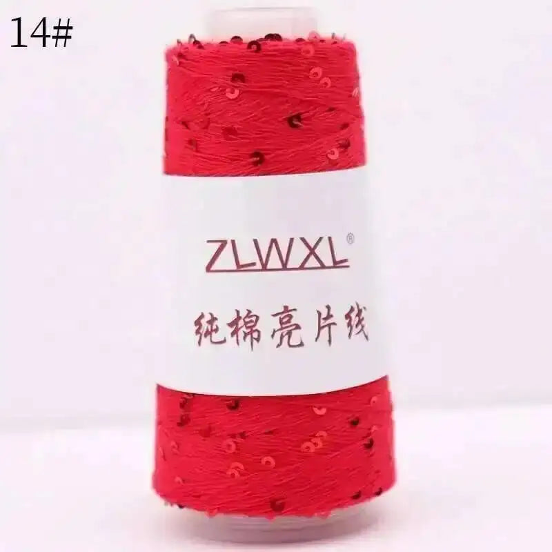 Sequin Cotton Yarn DIY Knitted Decoration Hand Crochet 400M