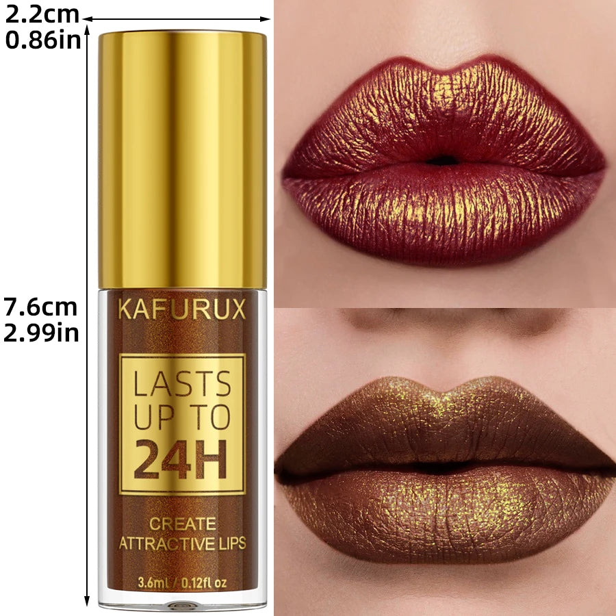 KAFURUX Glitter Metallic Lip Gloss – 14 Colors Long-Lasting