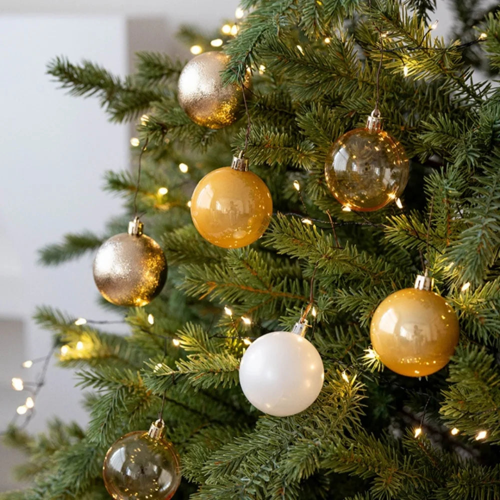 24PCS 6cm Christmas Balls Colorful Electroplating Christmas Tree Hanging Ball Home Party Christmas Tree Decor New Year Gift Oasis Select