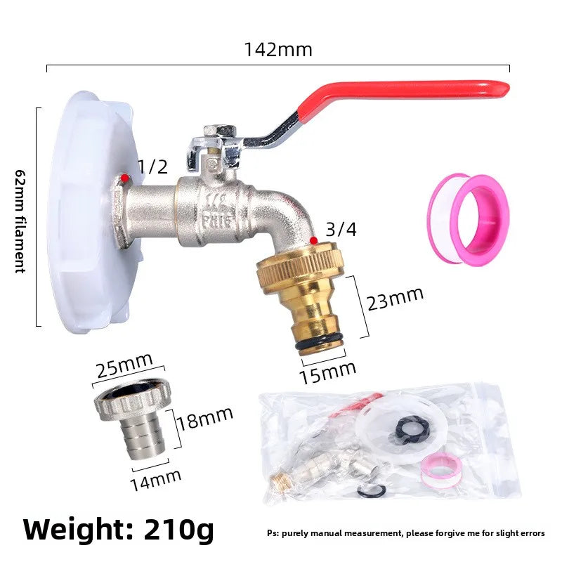 1/2 Inch Brass Garden Irrigation Faucet Water Tap Single Outlet Valve for IBC Tank Antifreeze Outdoor Balcony Garden Accessories Oasis Select C
