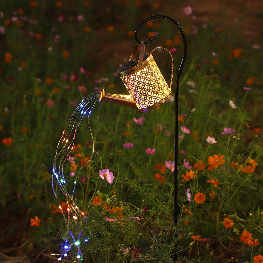 Fairy Plug Solar Kettle Light Water Flashing Trumpet Kettle Lawn Light Solar Outdoor Light Solar Power Oasis Select Small kettle color