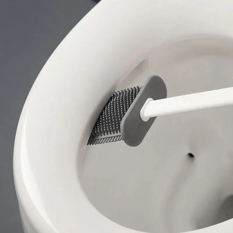Wall Hanging Toilet Cleaning WC Brush Holder Long Handled Silicone Water Proof Quick Drying Soft Bristles Bathroom Accessories Oasis Select