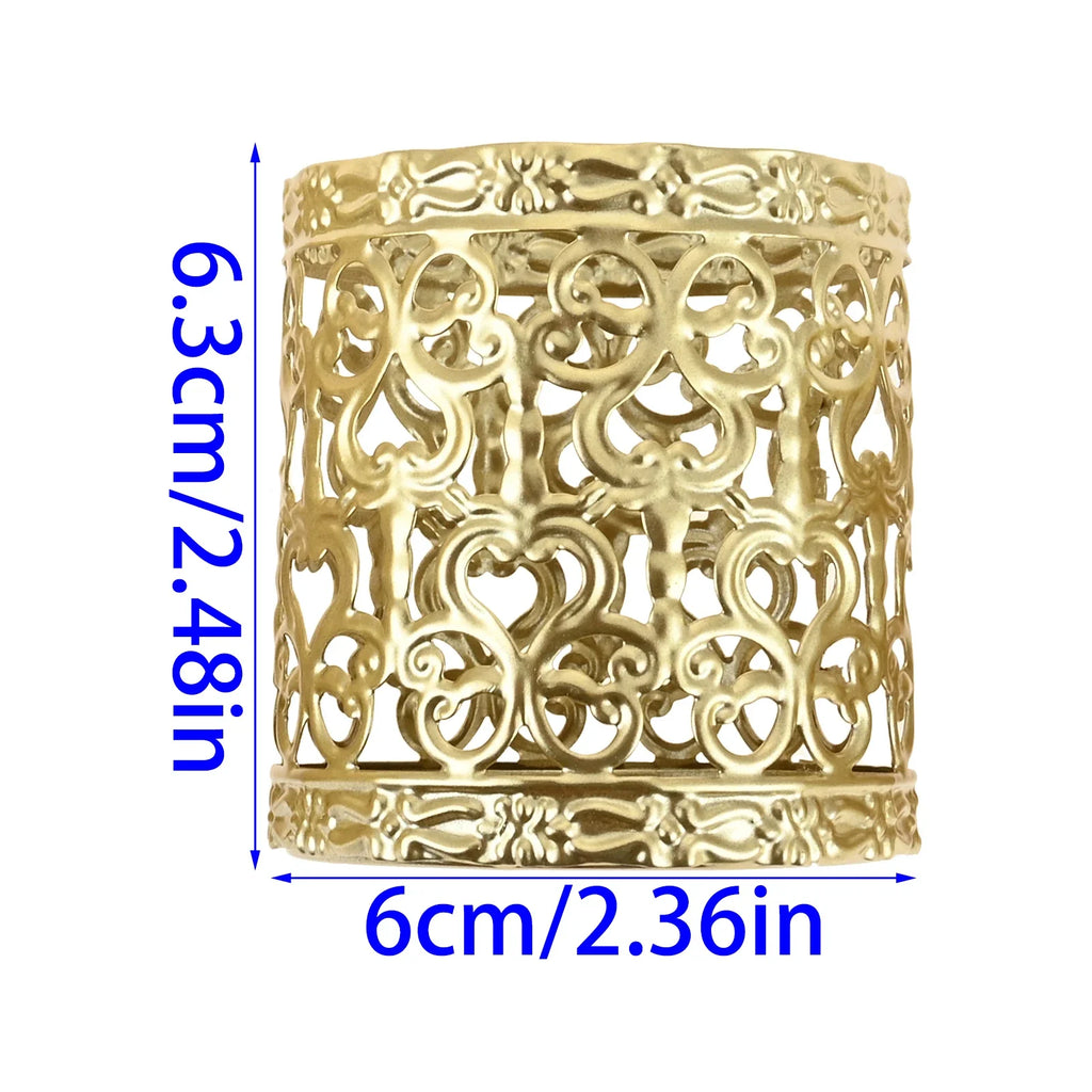 Fits for Decorating Candlelight Dinners or Weddings Create Romantic Atmosphere 1Pc Golden Geometric Hollow Iron Candle Holder Oasis Select Type C