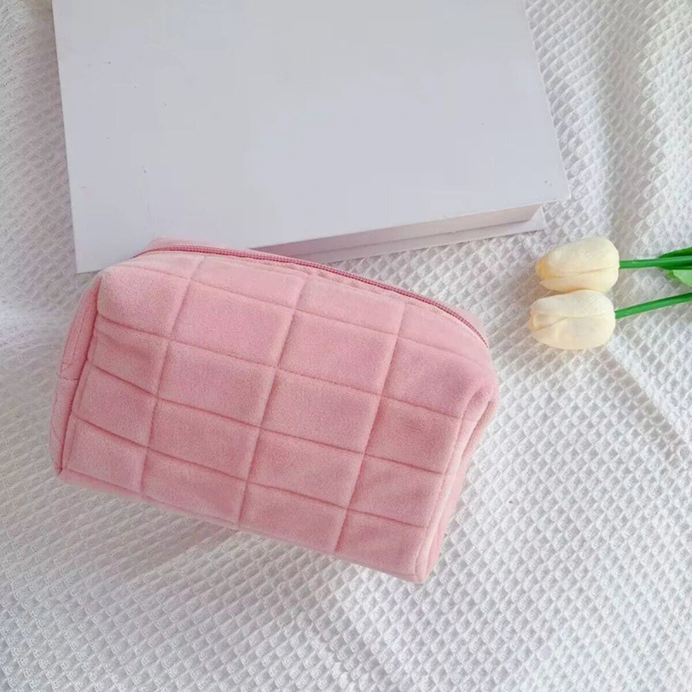 Cute Plush Velvet Makeup Bag | Portable Travel Cosmetic Pouch
