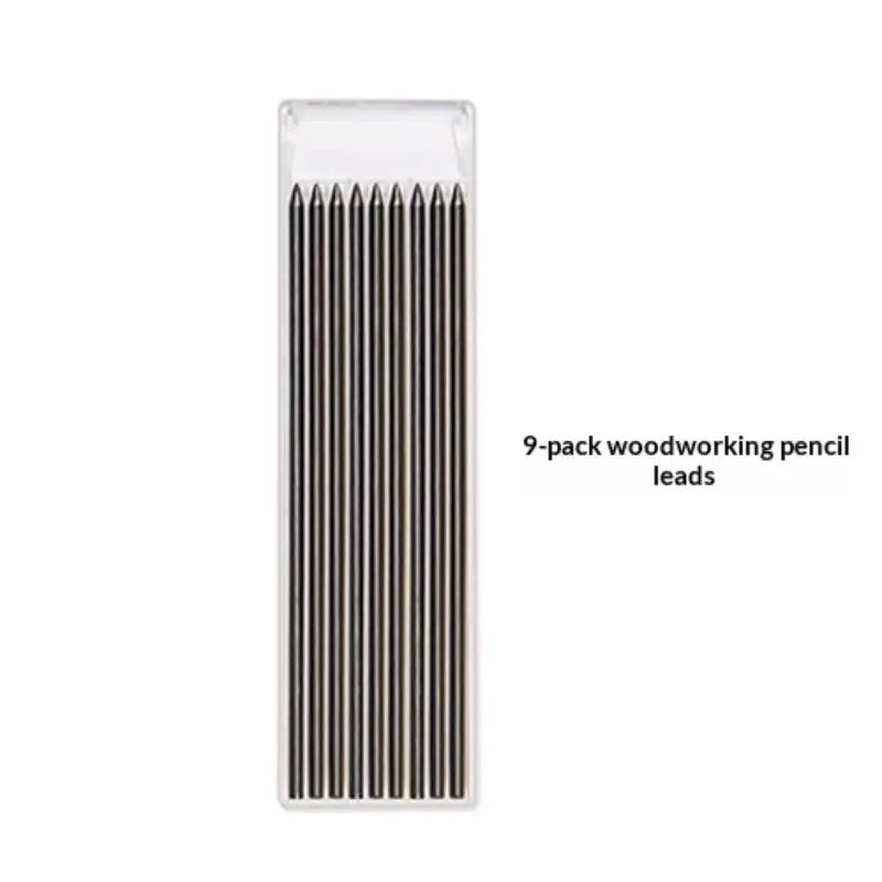 2.8mm 2-in-1 Woodworking Mechanical Pencil With Lead And Built-in Sharpener For Deep Hole Carpenter Marking Pencils Tool Oasis Select black refill