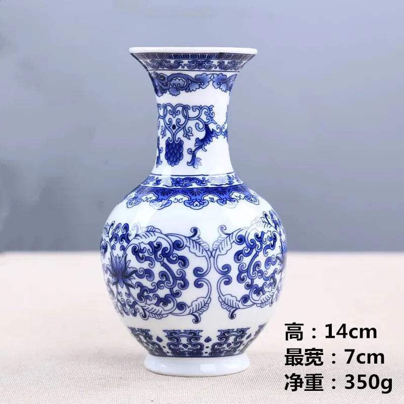 Chinese Table Antique Blue White Porcelain Vase Decoration Crafts