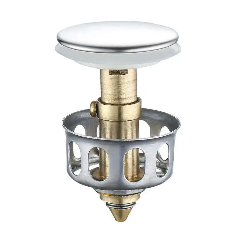 Basin Drains Universal Metal Filter Valve Pop-up Drainer Waste Stopper Bathtub Strainer Plug Hair Catchers Bathroom Accessories Oasis Select
